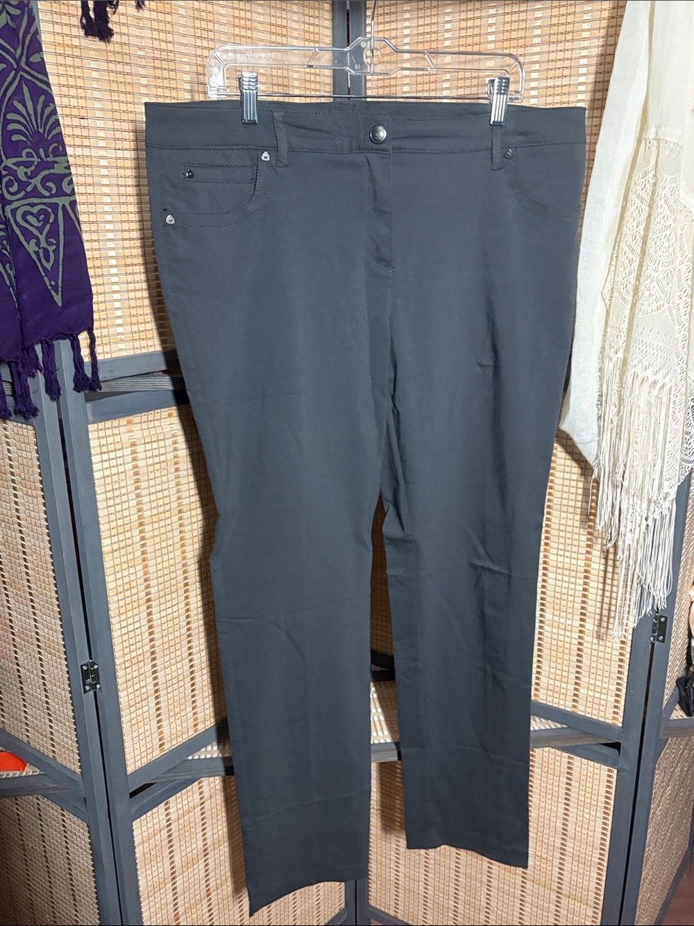 Zac & Rachel Charcoal Straight Leg Dress Pants